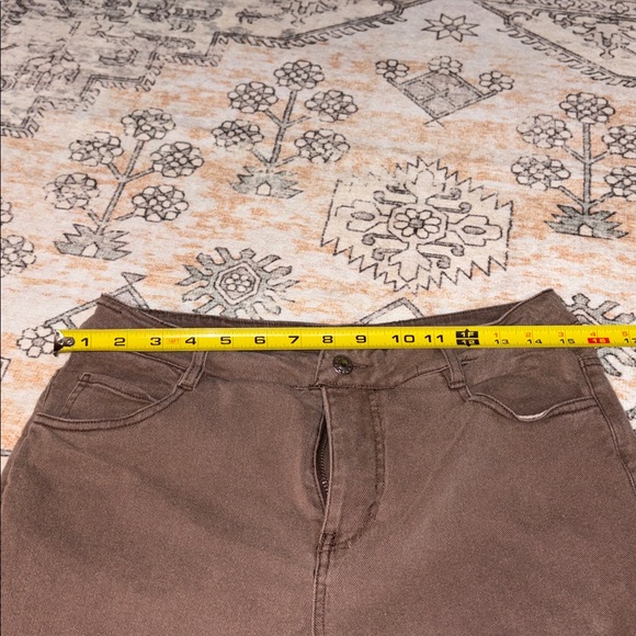 NWOT ENTRO L brown wide leg 💯 cotton jeans *see photos, about size 12 - Picture 2 of 10